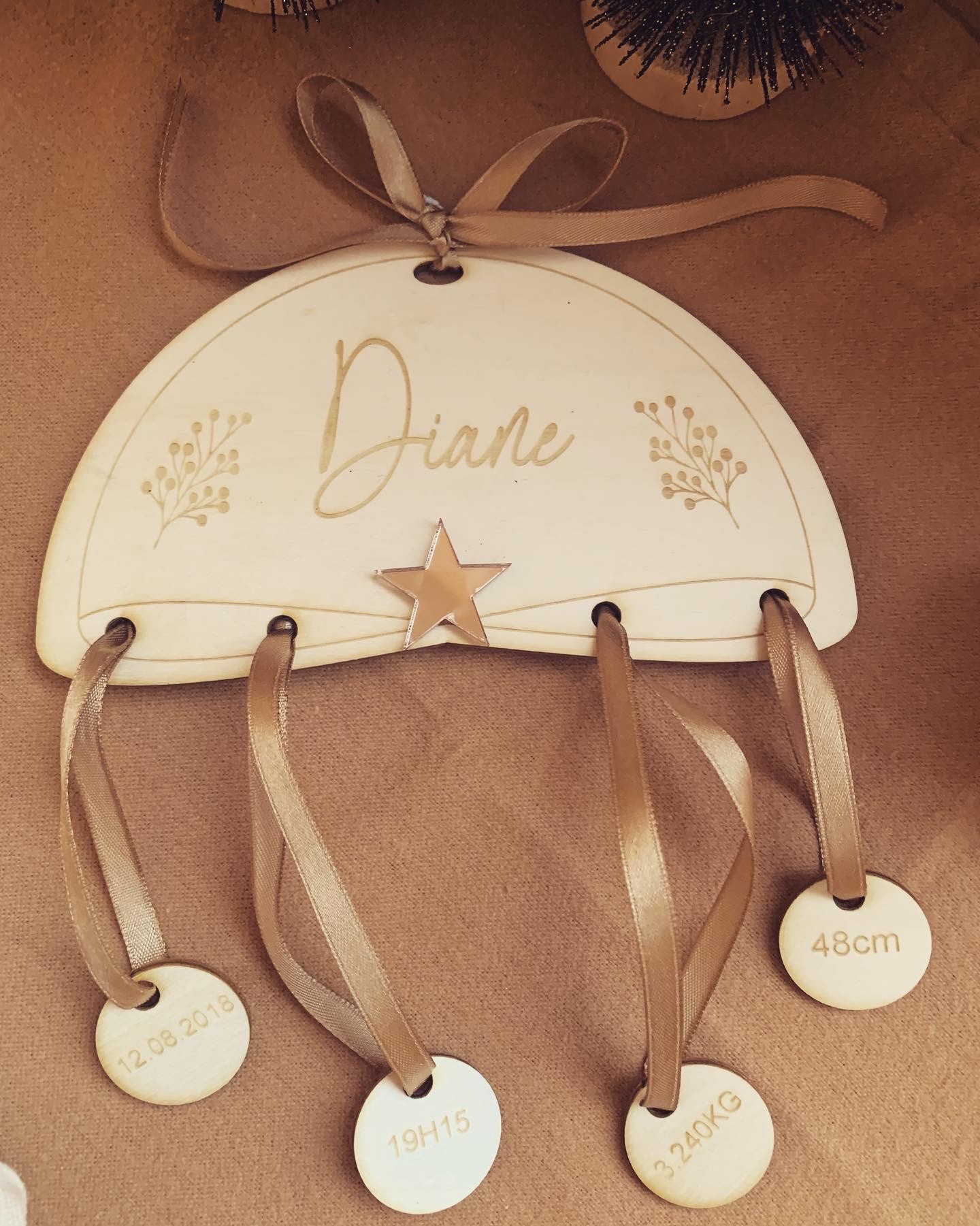 Décoration Mobile naissance en bois