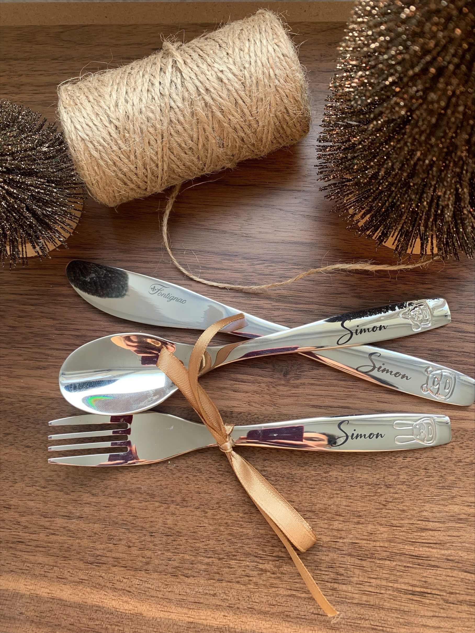 Couvert enfant acier inoxydable personnalisé