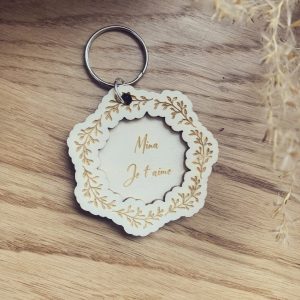 PORTE CLEF fleurs personnalisé