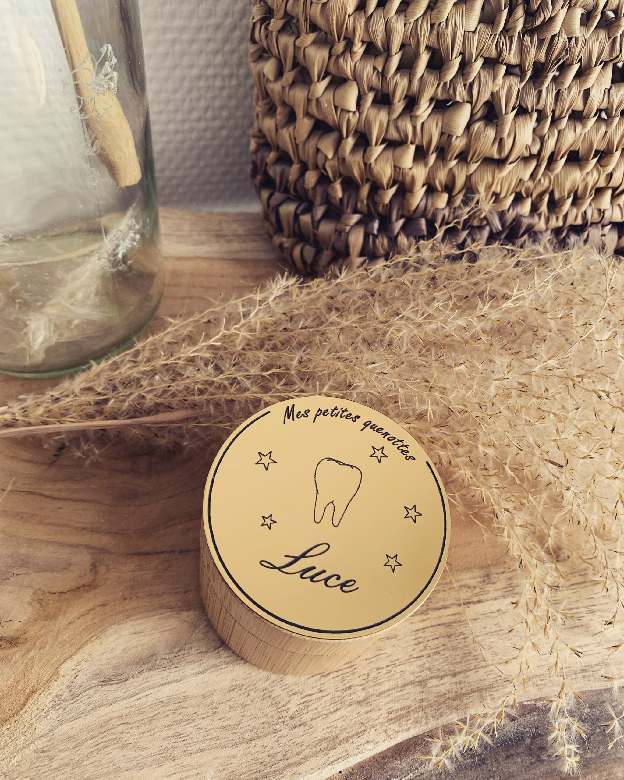 boite a dent personnalisé en bois